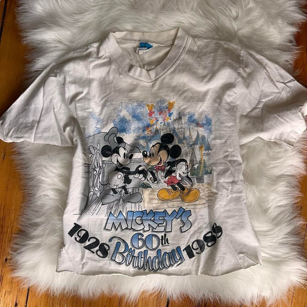 Vintage Disney Mickey Mouse 60th Birthday T-Shirt - Picture 3 of 10